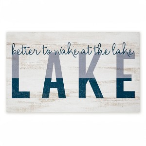 Stupell Industries Better To Wake At Lake Printed Outdoor Door Mat, design by Kim Allen, 18"x30" - 1 of 4