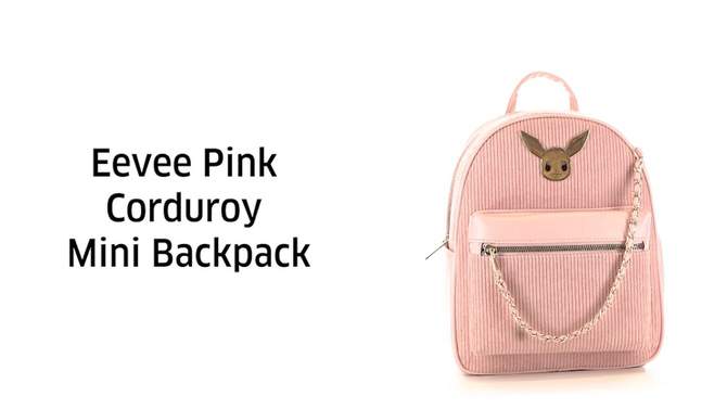 Pokemon Mini Backpack - Pink Corduroy Eevee, 2 of 11, play video