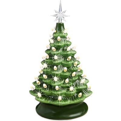 Best Choice Products 15in Ceramic Christmas Tree, Pre-lit Hand-Painted Holiday Decor w/ 64 Lights