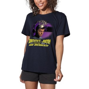 Women's Star Trek Not A Hair Dresser Loose T-Shirt Navy - 1 of 4