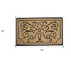 HomeRoots 18" X 30" Beige and Black Rubber and Coir Outdoor Door Mat - 3 of 4