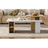 Set of 2 Nesting Coffee Tables, Farmhouse Rectangle Wood Finish for Living Room, Small Sofa Side Tables - 3 of 4