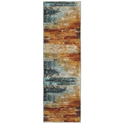 2'3"x7'6" San Blas Abstract Rug Blue/Red