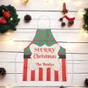 Unique Bargains Christmas Aprons Christmas Celebration in English Linen Red Green Beige White 21.65"x26.77" 1 Pcs - 2 of 4
