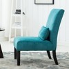 Roundhill Furniture Pisano chenille Fabric Armless Contemporary Accent Chair with Matching Kidney Pillow, Teal Blue - 3 of 4