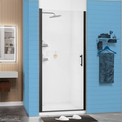 CIPACHO Adjustable Pivot Swing Shower Door: Matte Black, Leak-Proof with Magnetic Seal,36*72 Inch