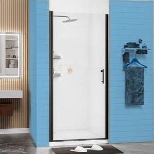 CIPACHO Adjustable Pivot Swing Shower Door: Matte Black, Leak-Proof with Magnetic Seal,36*72 Inch - 1 of 4