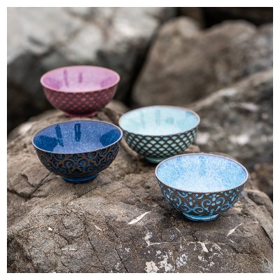 Arabella Assorted 10 oz Ceramic Dessert Bowls, Set of 4