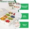 YIGII Divided Serving Tray with Lid and Handles 8 Compartments Snack Box Container Charcuterie Organizer Snackle Box Container for Candy,Nuts，Beige - 4 of 4