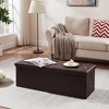 VECELO Folding Storage Ottoman Bench, Versatile Shoestool & Footstool, Bedroom Bench with Storage, Holds up to 660 lb - 2 of 4