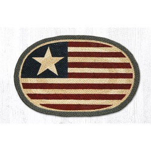Earth Rugs Original Flag Oval Placemat 13"x19" Rustic Americana Table Decor - 1 of 3