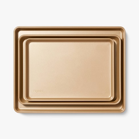 3pc Nonstick Baking Sheet Set Gold - Figmint™ : Target