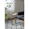 Round Chair Side Table Gold/Clear - A&B Home: Modern End Table, Non-Toxic, Metal & Glass - 2 of 4