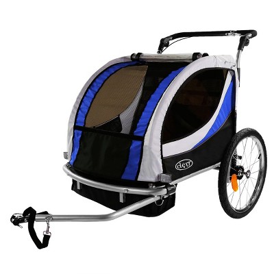 Blue and Black Deluxe 3-in-1 Bike Trailer Stroller Jogger