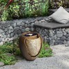 Teamson Home Outdoor 22 Inch Water Fountain Pot with Fire Pit and Fire Glass, Brown - 3 of 4
