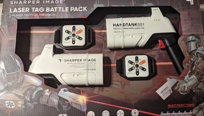 Sharper Image® Laser Tag Blast Pack 2-Player Tactical Precision with  Compatible With Handtank Laser Tag Sets, Easy Reload with Lights and Sound  Effects, 4-pieces, White, Age 8+ 