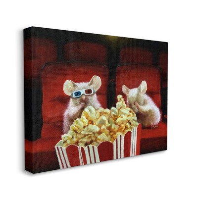 Mice Movie Theater Popcorn Canvas Wall Art, 24 x 30