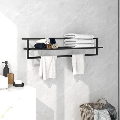 vidaXL Towel Rack Black 37.4 in.x9.8 in.x8.7 in. Iron