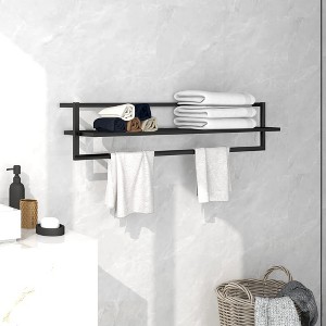 vidaXL Towel Rack Black 37.4 in.x9.8 in.x8.7 in. Iron - 1 of 4