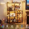 Aheaplus Kitchen Storage Shelf with Hooks, Coffee Bar with Charging Station and Shelves - 3 of 4