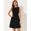 INSPIRE CHIC Women's Work Round Neck Sleeveless Fit and Flare Dresses - 2 of 4