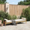 vidaXL Patio Bench with Cushions - Black Poly Rattan & Acacia Wood - Outdoor Garden Loveseat - Durable & Comfortable - 85" x 21.9" x 18.9" - 3 of 4