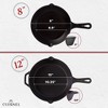 Cuisinel Cast Iron Skillet Set - 8" + 12"-Inch Frying Pan + Glass Lids - 2 of 4