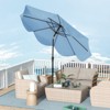 Tangkula 9 FT Patio Umbrella Outdoor Double Top Umbrella with Ruffled Edges Push Button Tilt Crank 8 Ribs Fade-resistant Market Umbrella Beige/Navy - 4 of 4