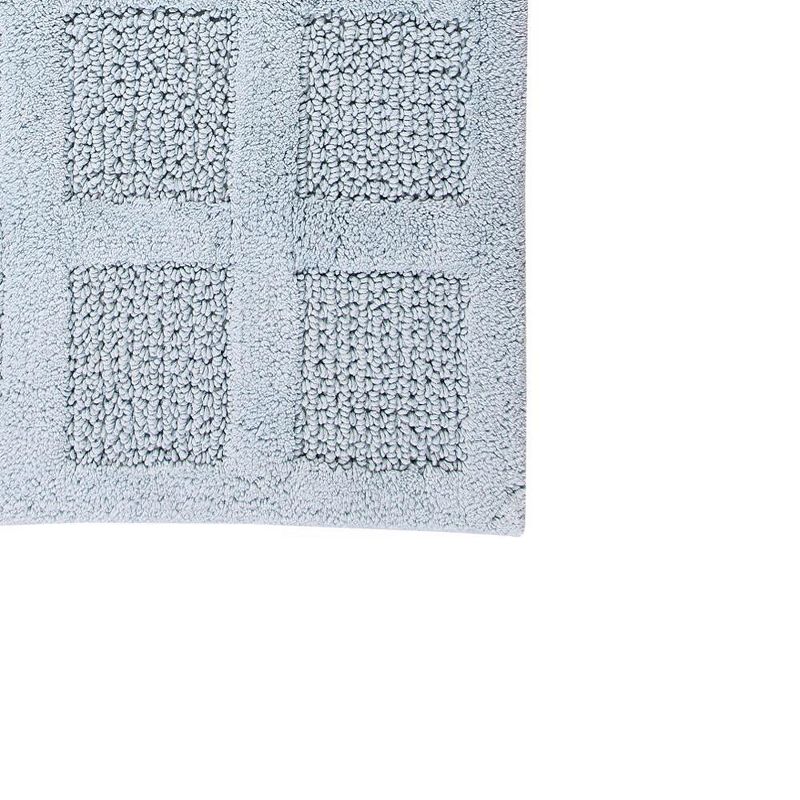 Square Honeycomb 100% Cotton Reversible Bath Rug Light Blue By Knightsbridge, 2 of 5