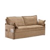 TIRAMISUBEST 59.5 inch Pull Out Sofa Bed Corduroy Convertible Sleeper Couch Side Storage USB C Port 800 lb Capacity 4 Pillows Living Room - 4 of 4