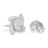 Haus of Brilliance Silver 1/10 Cttw Diamond Miracle-Set Square Pinwheel Stud Earrings - 4 of 4