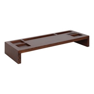Kate and Laurel Briggs Rectangle Wood Computer Stand, 26x10.5x4, Walnut Brown - 1 of 4