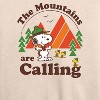 Women's - Peanuts - Mountains Are Calling Lightweight French Terry Wide Neck Long Sleeve Shirt - 2 of 4