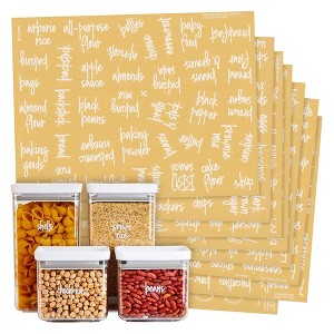 Talented Kitchen 375 Pantry Labels for Food Containers, Preprinted Kitchen Food Labels, White Script, Water Resistant - 1 of 4