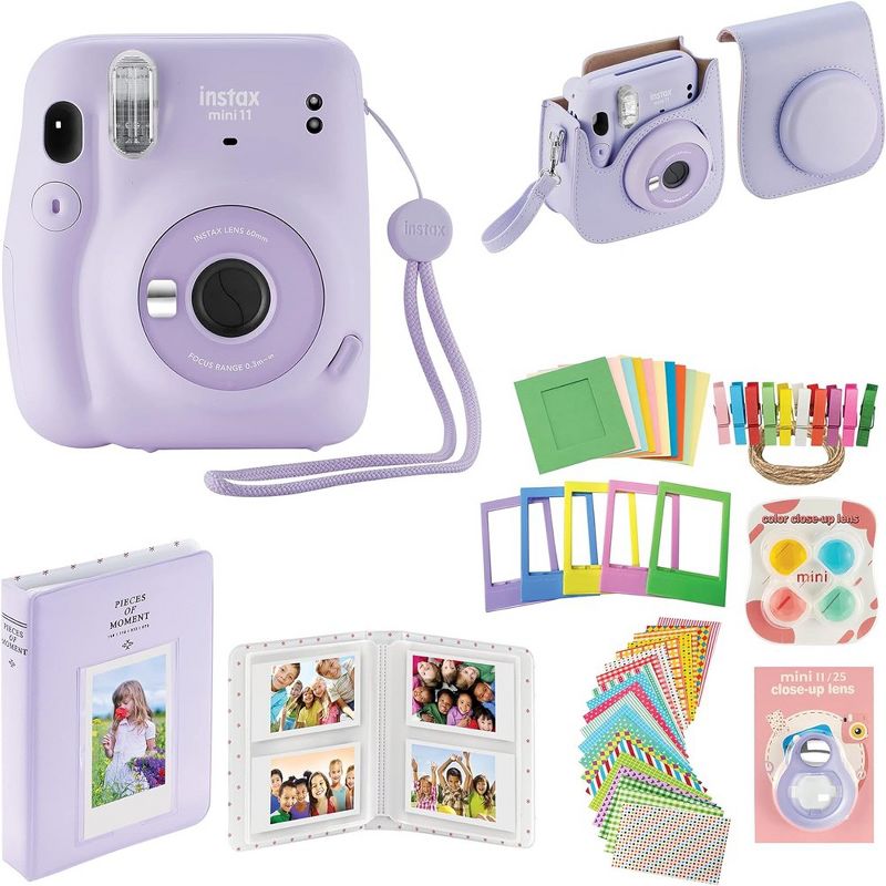 Fujifilm Instax Mini 11 Instant Camera with Case Album and More Accessory Kit Lilac Purple, 1 of 8