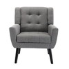 Modern Soft Linen Material Ergonomics Accent Chair Living Room Chair Bedroom Chair Home Chair With Black Legs For Indoor Home - 4 of 4