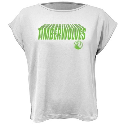 NBA Minnesota Timberwolves Women's White Round Neck Short Sleeve T-Shirt