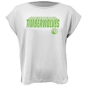 NBA Minnesota Timberwolves Women's White Round Neck Short Sleeve T-Shirt - 1 of 4