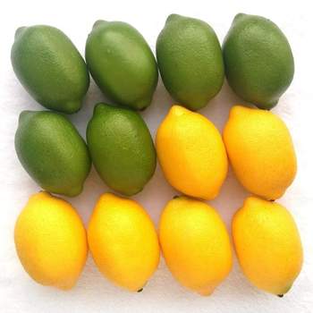 Link Ready! Set! Go! 12 Piece Yellow And Green Lifelike Fake Lemons, Kitchen Pretend Play Food Toys For Kids