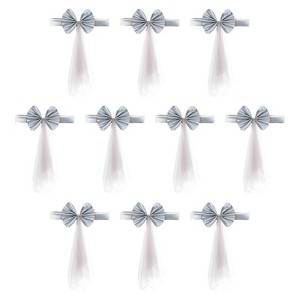 Unique Bargains Mesh Yarn Floating Chair Bands Decoration Stretch Satin Chair Sashes Bows - 1 of 4