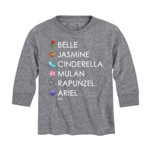 Boys' - Disney - Princess List Icons Long Sleeve Graphic T-Shirt - 1 of 4