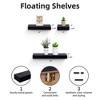 ChicFurnit Wall Shelf Set Floating Wood Shelves Invisible Brackets Hanging Shelf for Books Storage for Indoor Living Room, Walnut, 17.91"*3.94"*1.57" - 3 of 4