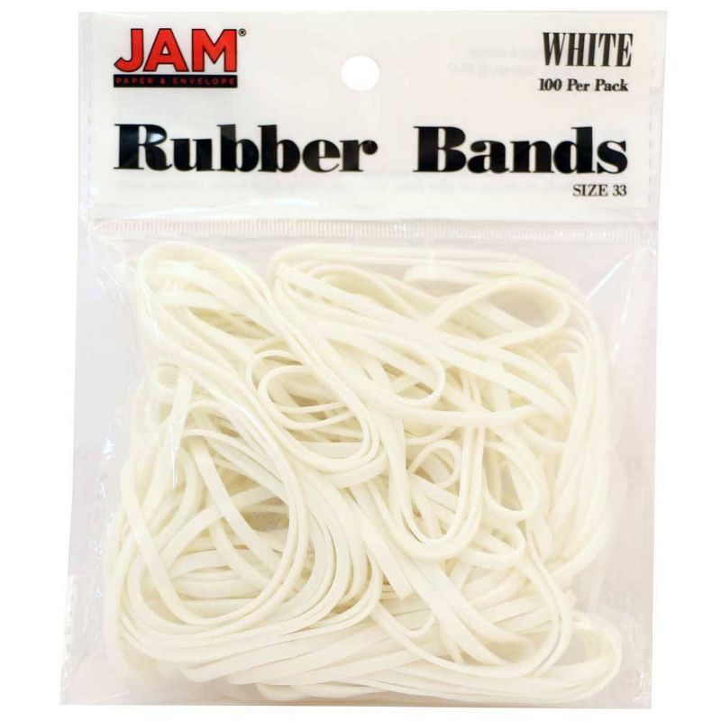 JAM Paper 100pk Colorful Rubber Bands - Size 33 - White, 1 of 4