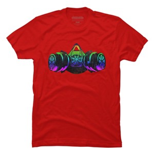 Men's Design By Humans Fluorescent Bomber Mask By Exosam T-Shirt - 1 of 4