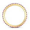 Pompeii3 3/4Ct Pink Sapphire Stackable Ring Wedding Band 10k Yellow Gold - 3 of 4