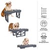 Elevated Dog Bowls Stand - Adjusts to 3 Heights for Small, Medium, and Large Pets - Stainless-Steel Dog Bowls Hold 34oz Each by PETMAKER (Gray) - 3 of 4