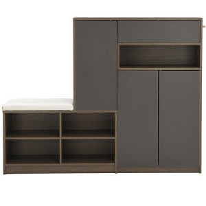 Bella Depot 55.1''W 2-in-1 Shoe Storage Bench and Shoe Cabinet - 1 of 4