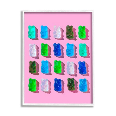 Stupell Industries Gummy Candy Bears Pattern Framed Giclee Art