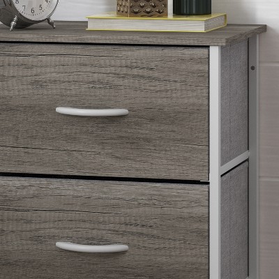 Harris White Cast Iron Frame 4-Drawer Light Gray Fabric Dresser