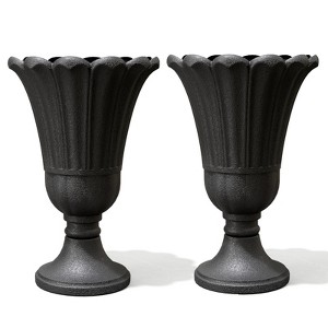 NAYSAYE Planter Trophy Flower Pot Set of 2 Elegant Hardwearing Durable HDPE Material for Indoor Outdoor Garden, 15.75"*15.75"*23.62" - 1 of 4